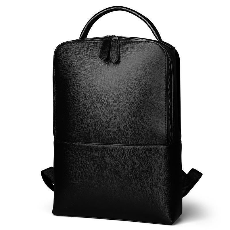 Skald Pebbled Leather Backpack – Black