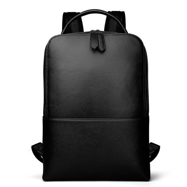 Skald Pebbled Leather Backpack – Black